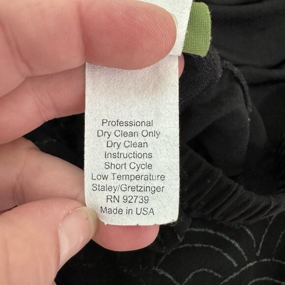 JG's Mad Lab Pants Womens Medium Black Painted Geometric Langenlook Artsy Button - Picture 7 of 13